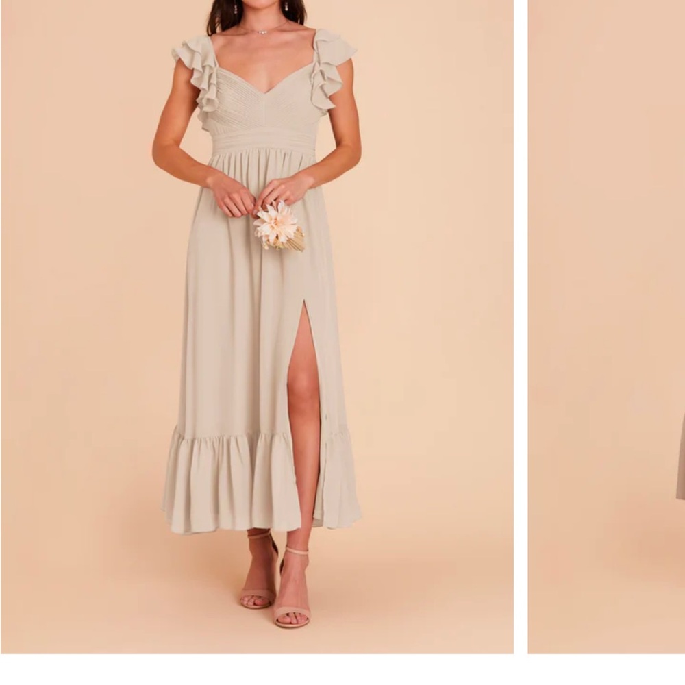 Birdy grey Michelle Chiffon Dress - Neutral Champagne Size Small